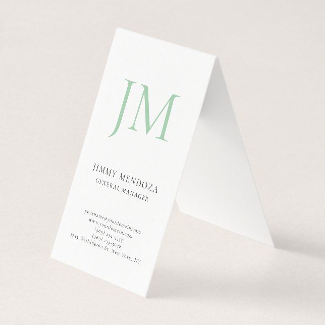 Trendig modern enkel professionell monogram visitkort (Framsida)