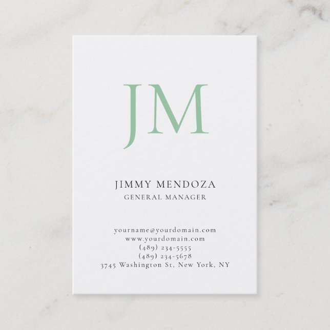 Trendig modern enkel professionell monogram visitkort (Framsida)