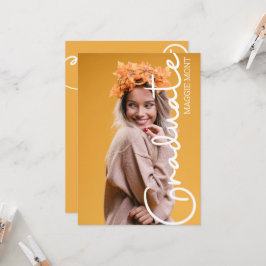 Trendig Modern Enkel skript Photo Studenten Invit Inbjudningar