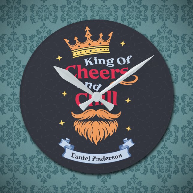 Trendig Modern Färgglad Rolig Kung Citat Typografi Rund Klocka (Skapare uppladdad)