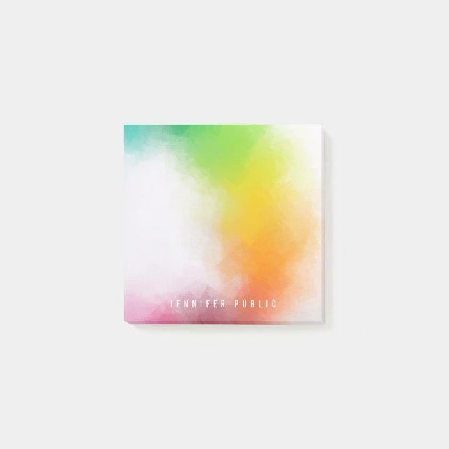 Trendig Modern färggrafik Abstrakt Art-mall Post-it Block (Framsida)