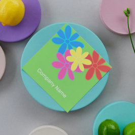 TRENDIG MODERN FÄRGKOLORFUL ABSTRAKT FLOWERS ROSA  FYRKANTIGT VISITKORT