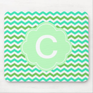Trendig, modern färsk grönt chevron zigzag musmatta