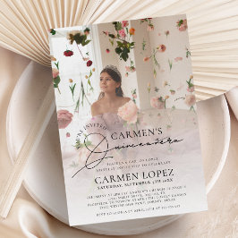 Trendig Modern Foto Quinceanera Födelsedag Inbjudningar