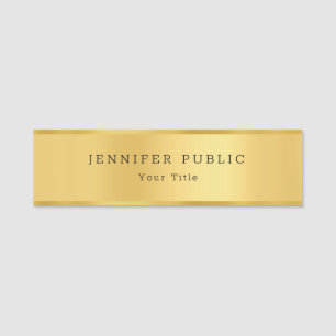Trendig Modern Glamour Guld Look Elegant Mall Namnbricka
