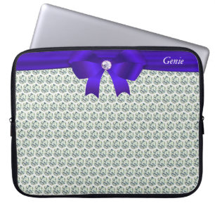 Trendig modern & glitter diamanter på silver Lapto Laptop Fodral