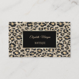 Trendig modern glitter leopardutskrift, ram visitkort
