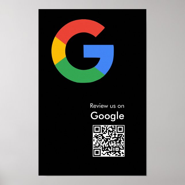 Trendig Modern Google Recensions QR-kod Poster (Framsidan)
