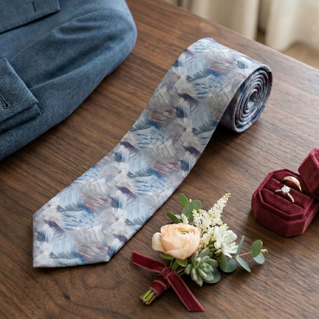 Trendig modern grå violett lila blå konst slips (Skapare uppladdad)