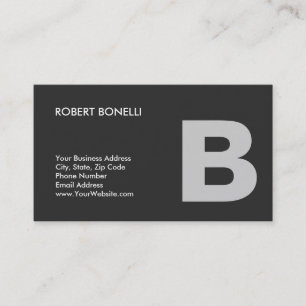 Trendig Modern Grått Monogram-Affärskort Visitkort