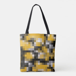 Trendig Modern Gult Black Mosaic Mönster Tygkasse