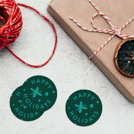 Trendig modern handskriven Glad jul-sticker Runt Klistermärke