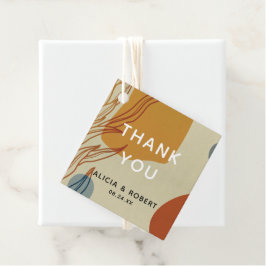 Trendig Modern Line Abstrakt Protea Botanical Gåvor Etiketter