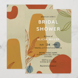 Trendig Modern Line Abstrakt Protea Botanical Inbjudningar
