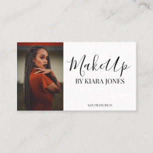 Trendig Modern Makeup Artist Script Photo Visitkort
