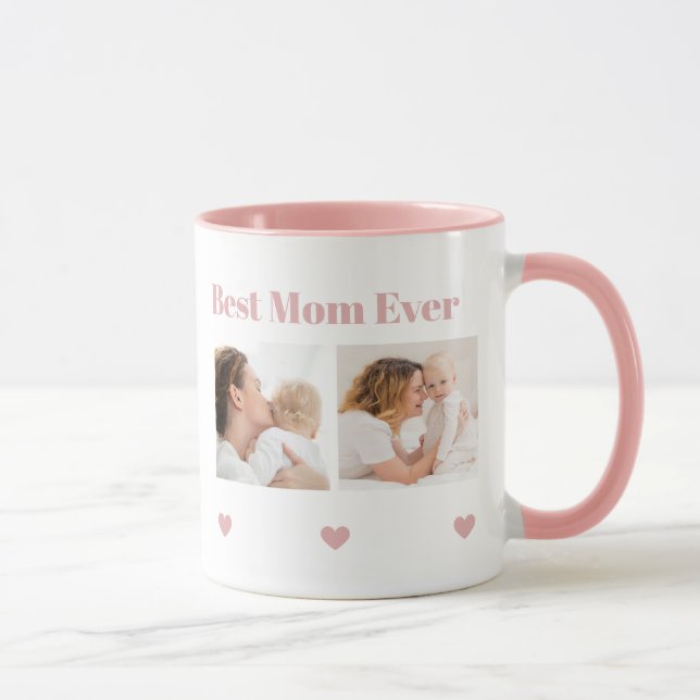 Trendig Modern Mamma Bästa Mamma Någonsin Minnesgå Mugg (Höger)