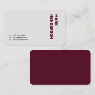 Trendig Modern Minimal Burgundy Visitkort