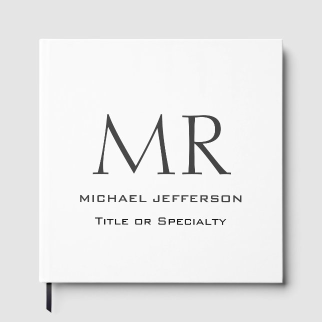 Trendig Modern Monogram Enkel Minimalistisk Gästböcker (Framsida)