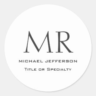 Trendig Modern Monogram Enkel Minimalistisk Runt Klistermärke
