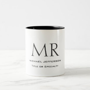 Trendig Modern Monogram Enkel Minimalistisk Två-Tonad Mugg