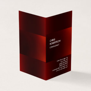 Trendig Modern Mörk Red Affärskort Visitkort