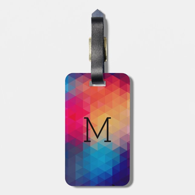 Trendig Modern Mosaic Geometric Mönster Bagagebricka (Baksidan Lodrät)