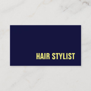 Trendig Modern Navy Blue Hair Stylist Visitkort