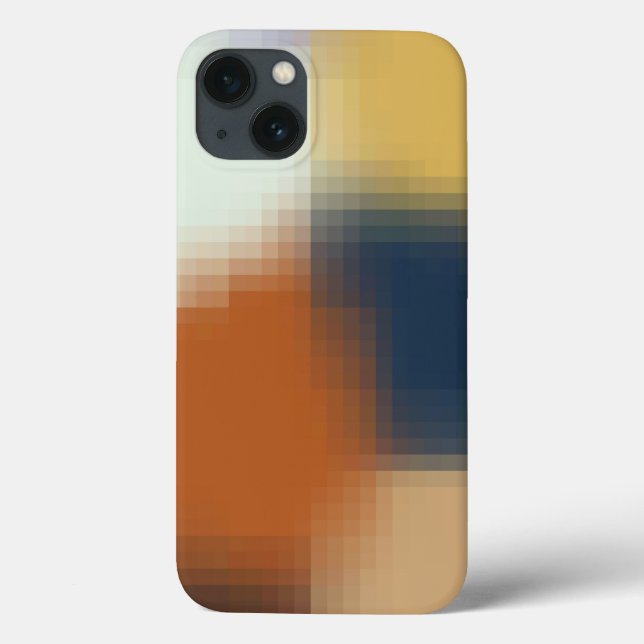 Trendig Modern Orange Blue Gult Beige Mönster (Baksida)