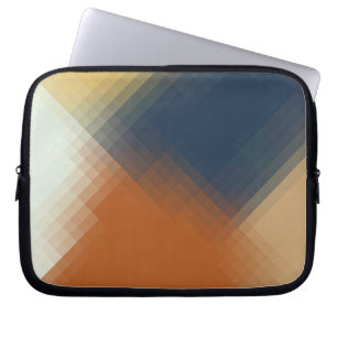 Trendig Modern Orange Blue Gult Beige Mönster Laptop Fodral