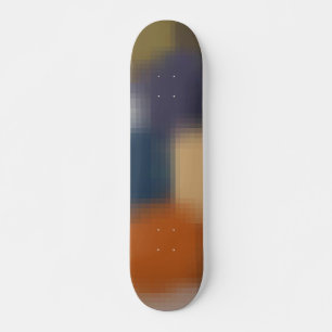 Trendig Modern Orange Blue Gult Beige Mönster Old School Skateboard Bräda 21,6 Cm