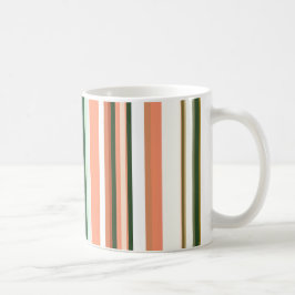 Trendig Modern Orange grön Vit Randig Kaffemugg
