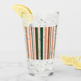 Trendig Modern Orange Grönt White Rand Glass Glaskopp