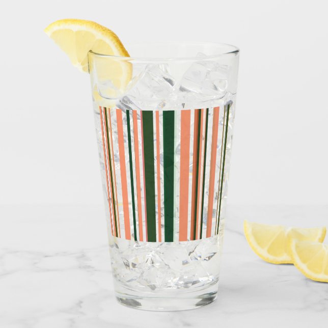 Trendig Modern Orange Grönt White Rand Glass Glaskopp (Framsida Ice)