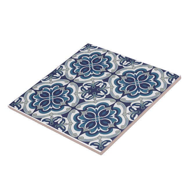 Trendig Modern portugisiska Tiles Azulejos Blue Kakelplatta (Sidan)