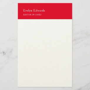 Trendig Modern Röd Vit Minimalistisk Enkel Brevpapper