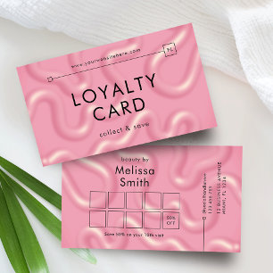 Trendig Modern Rosa Abstrakt Skönhet Spa Salong Lojalitetskort