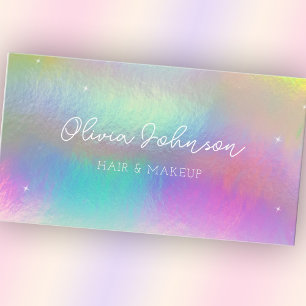 Trendig Modern Rosa Blue Holografiskt Affärskort Visitkort