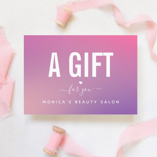 Trendig Modern Rosa Gradient Beauty Salon Söt  (Skapare uppladdad)