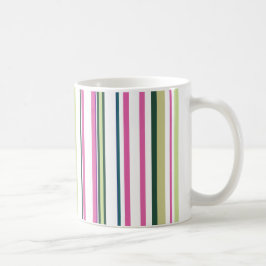 Trendig Modern Rosa Grönt White Rand Kaffemugg