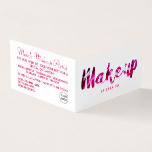 Trendig Modern Rosa Makeup Artist Loyalty Card Visitkort