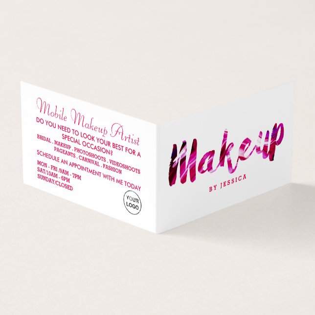 Trendig Modern Rosa Makeup Artist Loyalty Card Visitkort (Utsida)