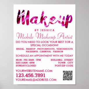 Trendig Modern Rosa Makeup Artist Reklam Poster