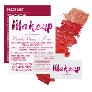 Trendig Modern Rosa Makeup Artist Reklam Reklamblad