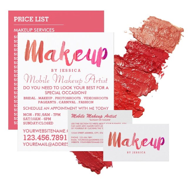 Trendig Modern Rosa Makeup Artist Rekloning Flyer (Skapare uppladdad)