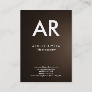 Trendig Modern Sepia Brown Monogram Visitkort