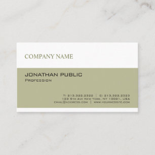 Trendig Modern Simple Grönt White Company Plain Visitkort