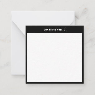 Trendig Modern Simple Template Elegant Black Gräns Anteckningskort