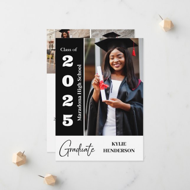 Trendig Modern Studenten Photo Meddelande (Fram/Back In Situ)