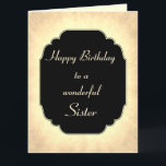 Trendig modern svart och krämfärgad Födelsedagssys Kort<br><div class="desc">Stilfull och elegant lyxig modern Grattis på födelsedagen Mamma design Grattiskort.</div>