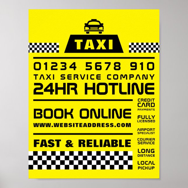 Trendig & Modern, Taxi Cab Firm Reklam Poster (Framsidan)